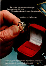 De Beers Vintage 1970s Magazine Ad Diamond Ring Engagement Jewelry Print