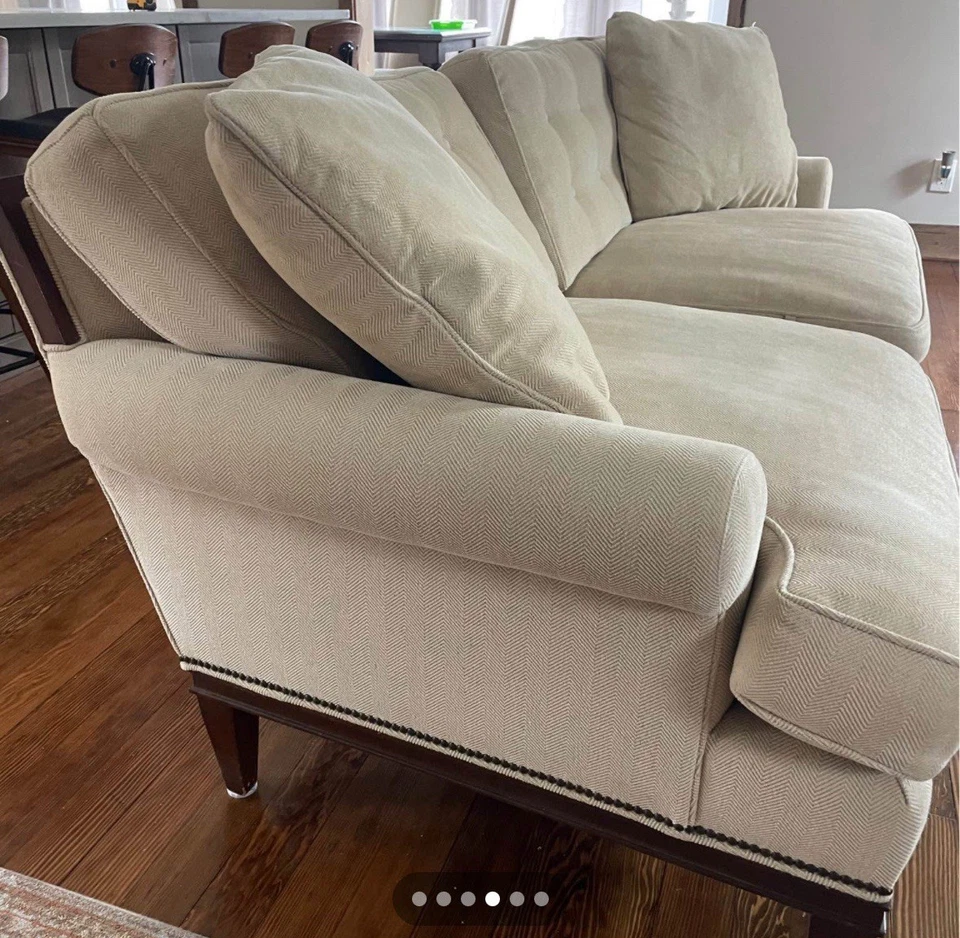 sofá panadero mediados de siglo vintage con cojines de plumón Foto 4 de 4