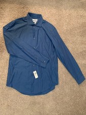 Blue Calvin Klein Men's Button-Up Shirt Size L Slim Fit