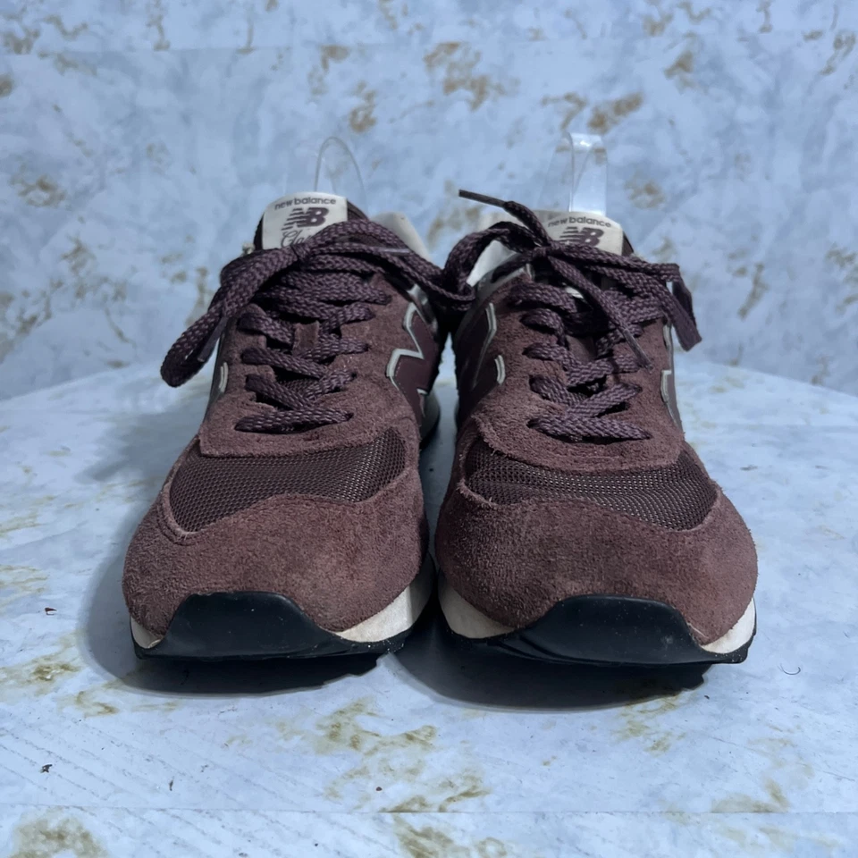 New Balance 574 Men's Size 11 Shoes Maroon Purple Gray Suede Low Top Sneakers - Image 2 of 4