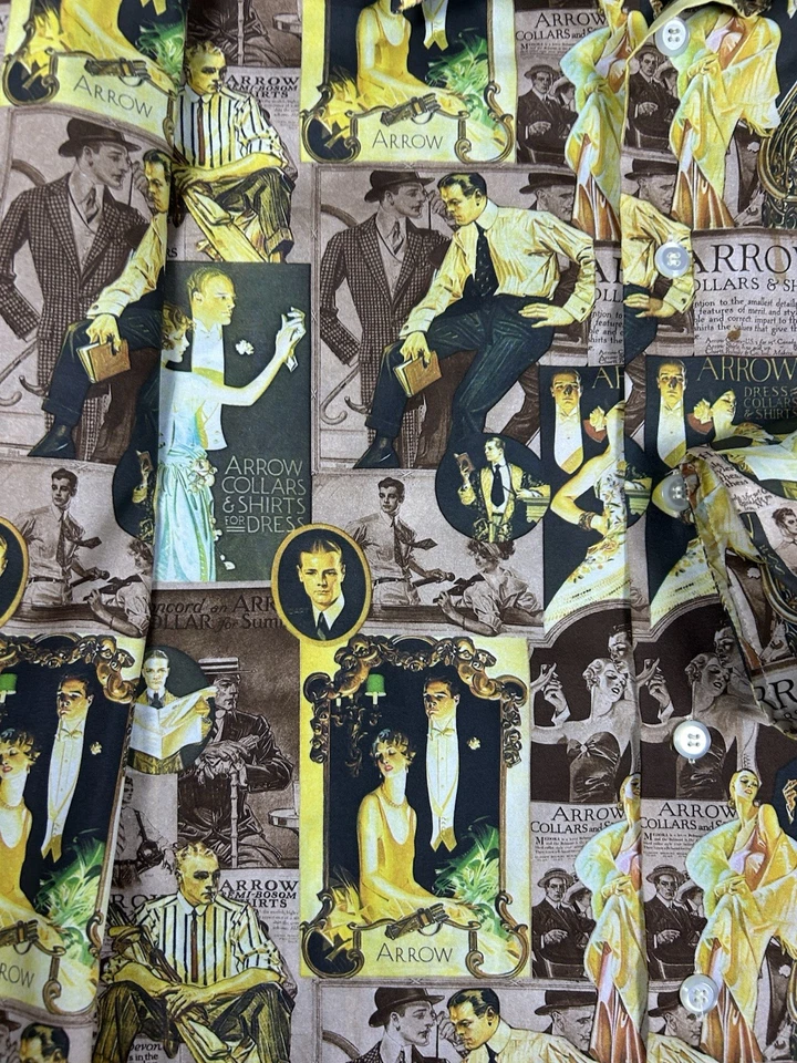 Vintage 1970s Joe Namath for Arrow “Great Gatsby” Disco Shirt, XL Rare Pattern - Image 4 of 4