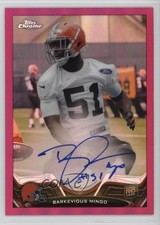 2013 Topps Chrome BCA Pink Refractor Rookie 73/75 Barkevious Mingo #106 Auto e2p