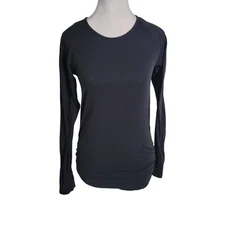 Athleta Size EST XS Women's Finish Fast Long Sleeve Black Tee Base Layer Gym