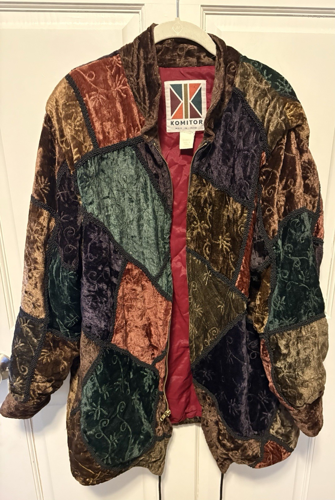 Komitor 80s Patchwork Velour Oversized Velvet Vin… - image 2