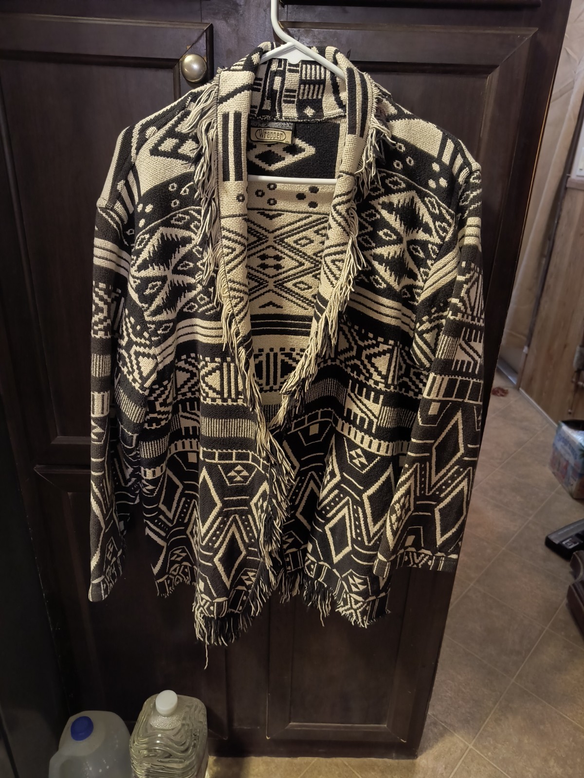 Wrapper Native American Design Coat Large With Bo… - image 1