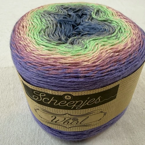 Scheepjes Yarns Whirl Yarn 60% Cotton 40% Acrylic 1000m Popin Candy #762 blue - product listing photo
