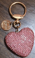 1  " Red Heart 3D Shaped Key Chain Ring Crystal Bling Bling Rhinestone Charm