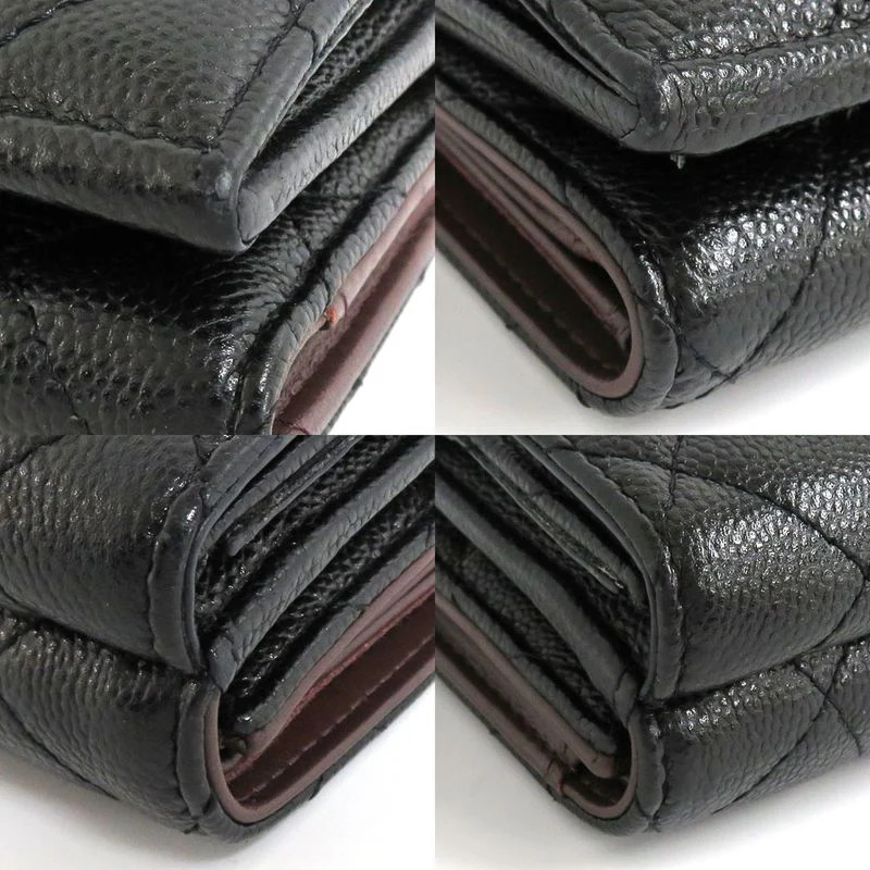 Chanel Classic Small Flap Wallet Ap0230 Quilted Caviar Leather Black thumbnail 9