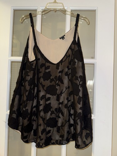 Torrid Damen schwarz hellbraun Sophie Clip Chiffon Swing Cami 2XL.