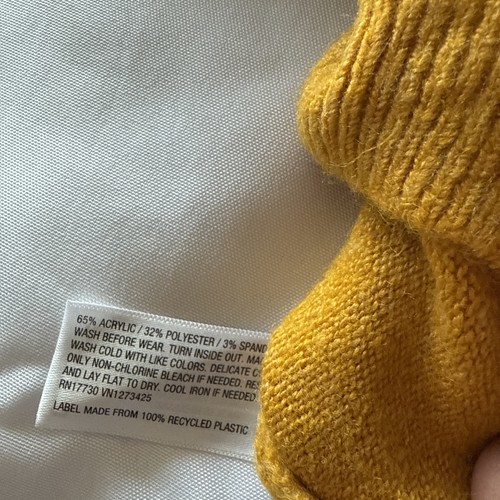Cat & Jack Fair Isle Girl Sweater 3-6M Gold Infant Baby Sweater-Pre Owned - Picture 4 of 8