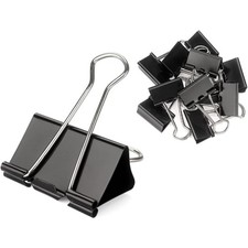 36 Pack Binder Clips 1.0 Inches Black Paper Clamps Clips, Durable steel,
