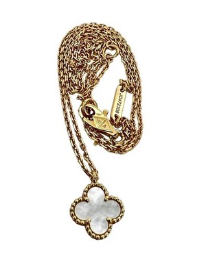 Van Cleef & Arpels 18K Yellow Gold Sweet Alhambra Pendant Necklace EBAY LIVE