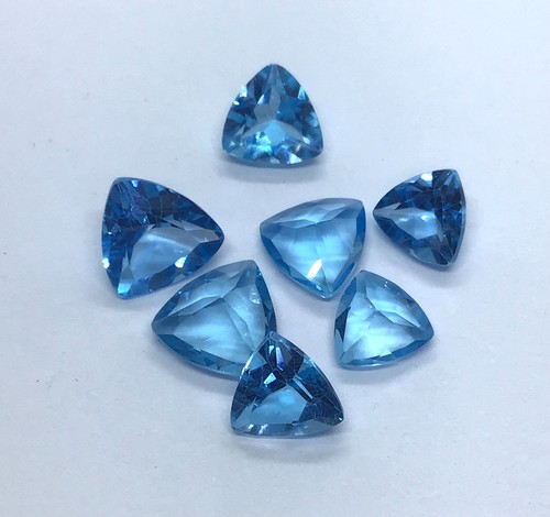 AAA Natural Swiss Blue Topaz Trillion Cut Loose Gemstone For Making All Jewelry - Picture 11 of 19