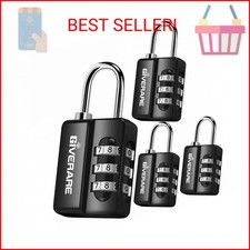GIVERARE 4 Pack Combination Lock, 3-Digit Padlock Keyless, Resettable Luggage Lo