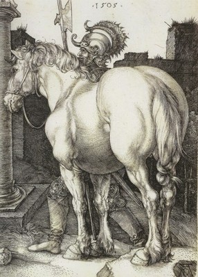 Postcard Albrecht Durer ''The Large Horse'' 1505 RISD MINT Unused Oversize
