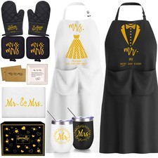 10 Pack Wedding Engagement Gift Set for Couples Mr Mrs Aprons Bridal Shower
