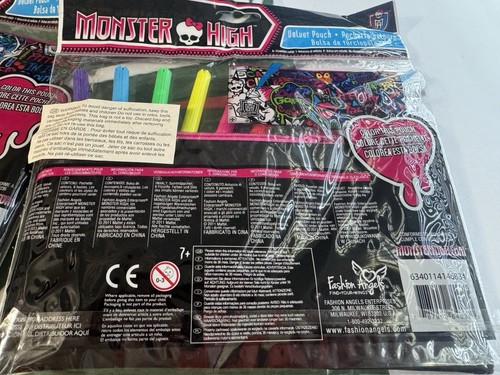 Monster High Velvet Art Pencil Pouches. Zippered Pencil Case Authentic Bags. - Picture 5 of 5
