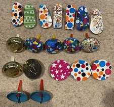 19 Vintage U.S. Metal Toy Mfg. Co. Tin Litho Bell Shaped Noise Maker