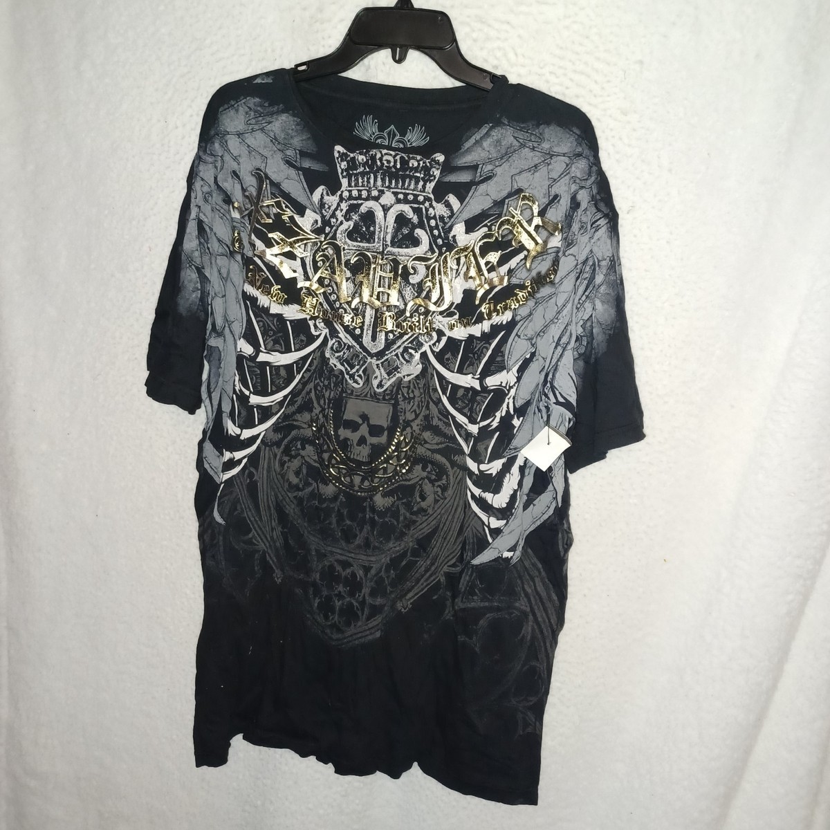 Xzavier Shirt Men 2XL Black Graphic Gothic Biker New House Built