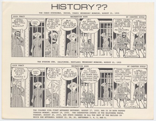 DICK TRACY Newspaper Editing of Black Character from Classic Comic Strip in 1935