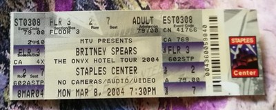 Britney Spears Konzertticket rar! Staples Center L.A. Onyx Hotel Tour 08.03.2004