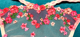 Victoria's Secret Dream Angels Pink Hearts and Roses Embroidery Babydoll Set XL
