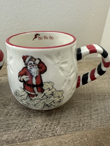 World Market Santa Claus Christmas Mugs Cups Coffee Tea Coco Set Of 2 - Picture 2 of 11
