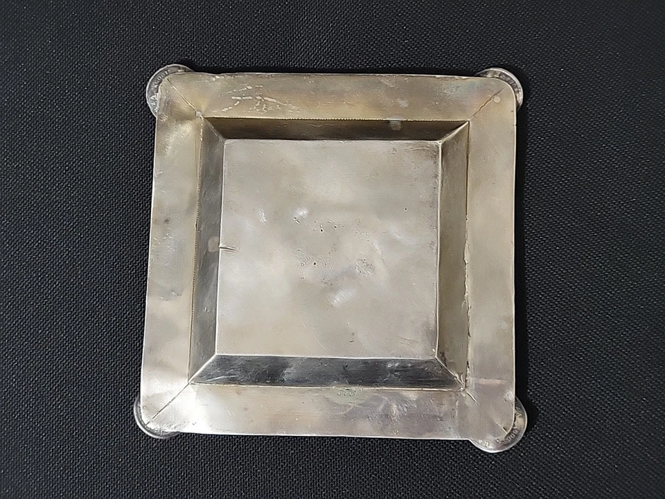 Antiguo Cenicero Perú Plata Maciza, Figura Inca Viracohca, 4 Monedas Bolivianas 1909 Foto 2 de 4