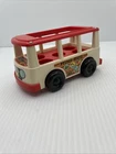 Vintage Fisher Price Little People 1969 #141 Mini Van Bus Play Family Red White