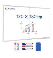 Maxtek White Board 120 X 180cm Magnetic Whiteboard For Wall, Aluminium Frame