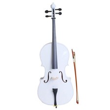 Cello 4/4 Full Size White BassWood Bag Bow Rosin Bridge Fit Student Beginner