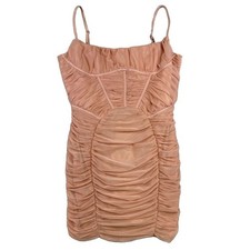 Nasty Gal Mesh Structured Corset Mini Dress In Blush Size 10 Clubwear Night Out