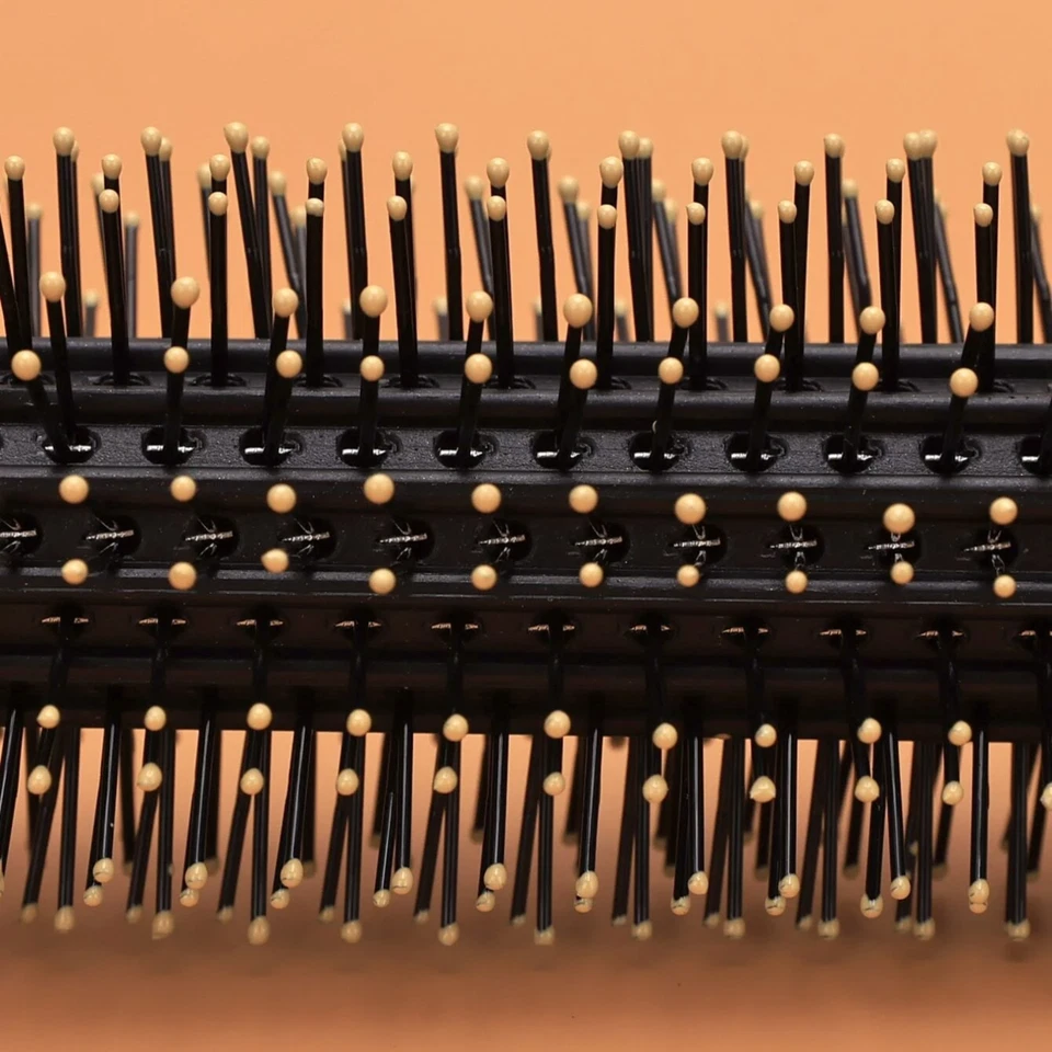 Cepillo de pelo redondo cerdas de jabalí peine de pelo suave para mujer peine de peinado portátil Foto 3 de 4