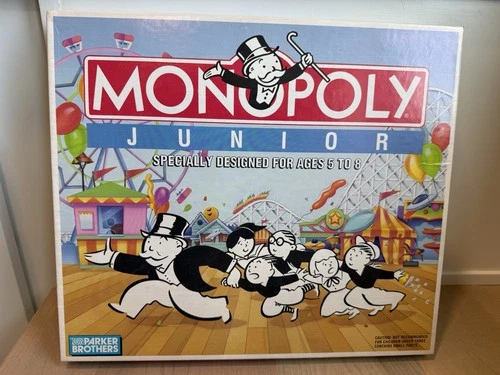 Parker Brothers Vntg 1990 Monopoly Junior Game, Ages 5-8,Players 2-4 New