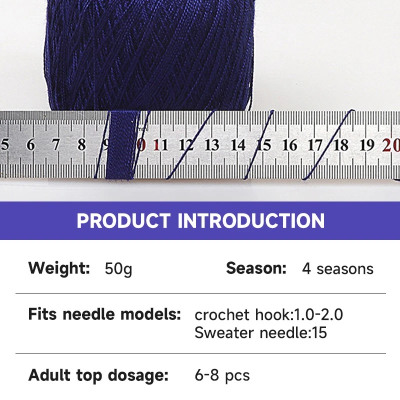 Discover 50g 2 Ply Cotton Yarn DIY Excellent for Lace Crochet & Knitting UK - Image 3 of 4