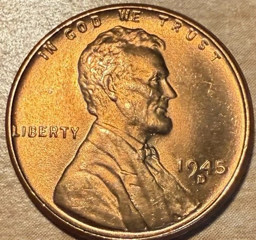1945 D Lincoln Wheat Cent/Penny BU GEM T183