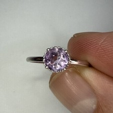 STERLING SILVER Purple Stone RING SIZE 6 .925