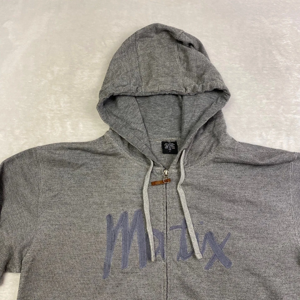 Sudadera con capucha gris Matix con cremallera completa para hombre Ropa de skate Ropa deportiva Foto 2 de 4