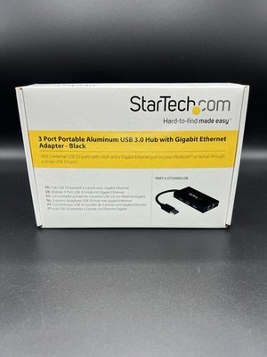 StarTech 3 Port Portable USB 3.0 Hub with Gigabit Ethernet Adapter ST3300GU3B