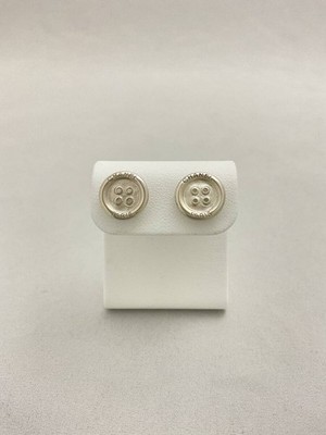 CHANEL Ohrstecker mit Knopfmotiv Sterling Silber 925 Accessoire