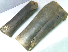 Alte Leder Gamaschen Stulpen Motorad Oldtimer Reiter Militär  Y 457