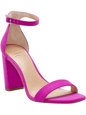 INC Womens Purple Adjustable Padded Lexini Square Toe Block Heel Sandals 9 M