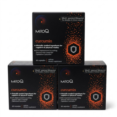 MitoQ + Curcumin 180 Capsules Cellular Dietary Supplement  Exp 04 / 2027