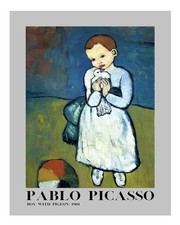 Picasso "Junge mit Taube" Wandkunst Druck Impressionistisches Kind mit