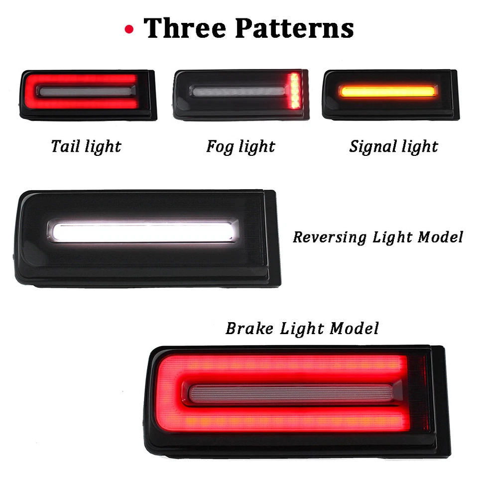 Black LED Tail Lights For Mercedes Benz 1999-2018 Mercedes W463 G500 G550 G63 - Image 2 of 4