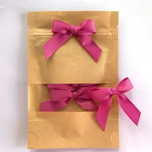Hot Pink Hand Tied 20 Bow Pack 13mm solid Grosgrain Ribbon Crafting Card Making - Picture 7 of 8