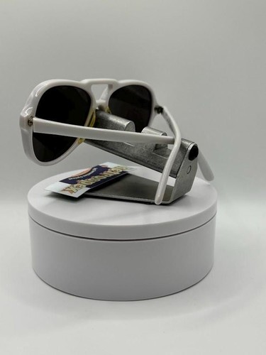 NEW Vintage Sunglasses | Non RX | Aviator Style | Grey Lens | White Frame - Picture 6 of 9