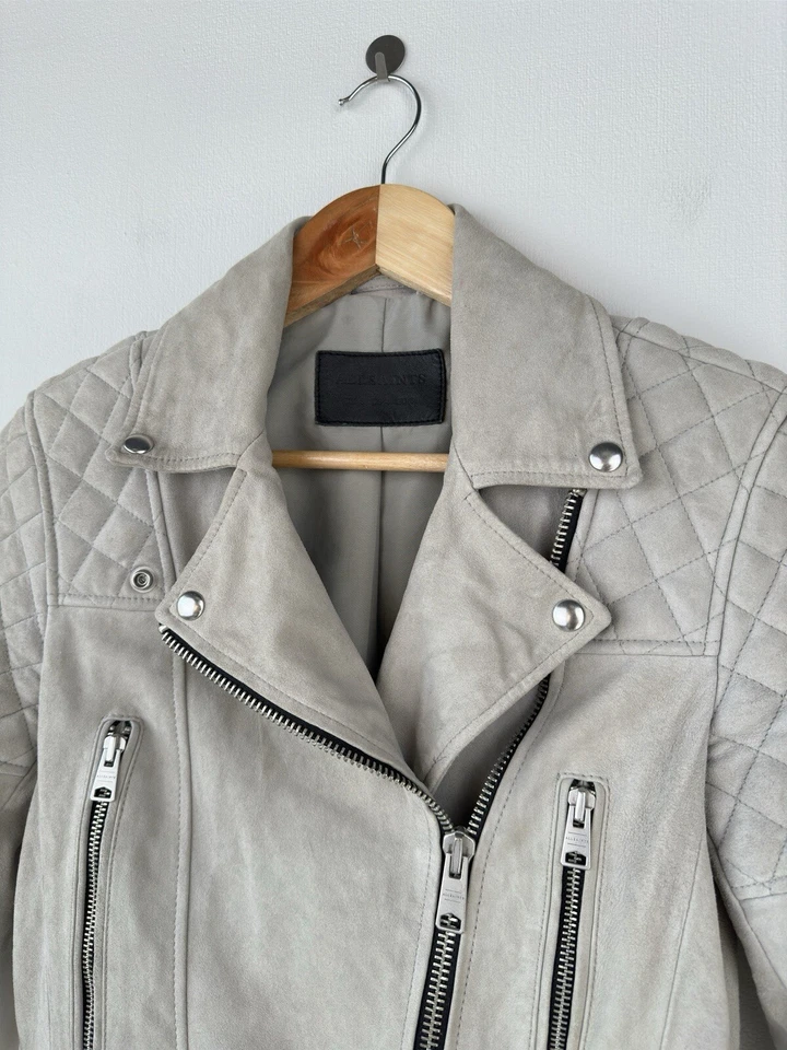 ALLSAINTS Gamuza Beattie Motociclista Chaqueta de Cuero Reino Unido 8 / EE. UU. 4 Foto 4 de 4