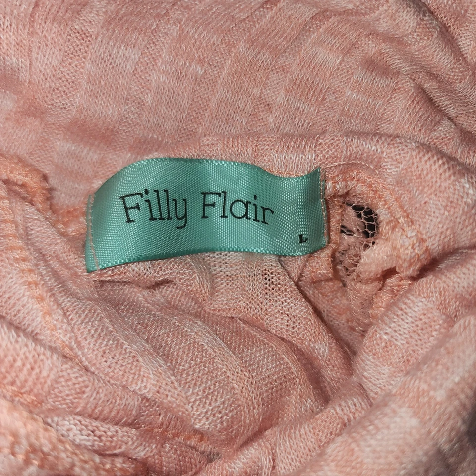 Filly Flair Turquesa Rosa Encaje Manga Larga Mezcla Rayón Manga Encaje L Foto 3 de 3