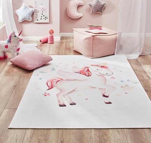 Kinderteppich Einhorn, Auto, Tiere, Rosa, Blau, Grau, Mint, Sweet Dreams - Bild 18 von 45